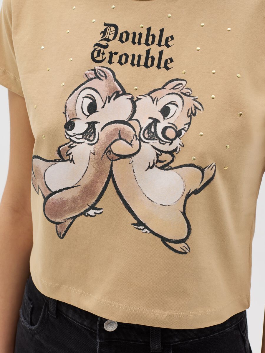 Beige T-shirt in cotton with Chip 'n' Dale print_2
