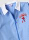 Blue gingham nursery apron with Spidey embroidery_3