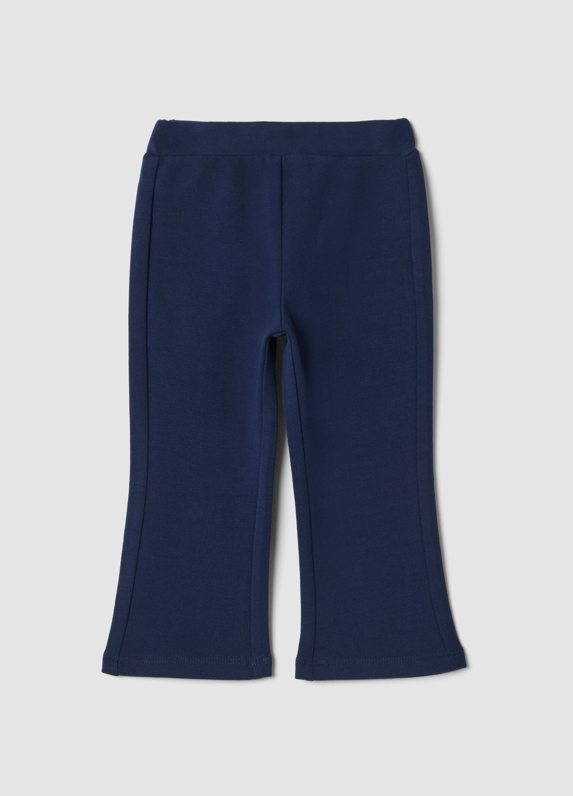 Blue organic stretch cotton flared leggings