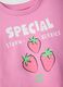 Pink pure cotton T-shirt for girls with strawberry print_3
