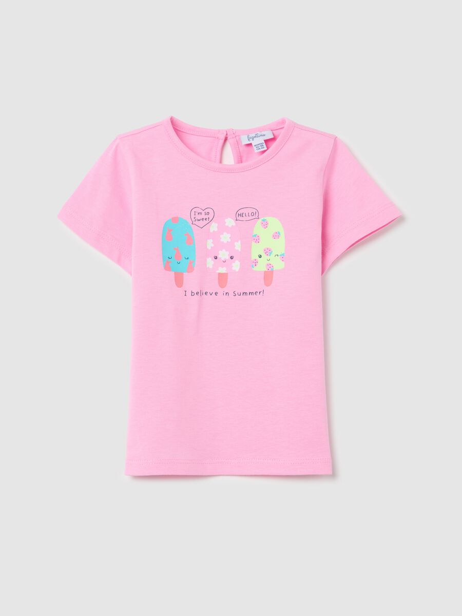 T-shirt in cotone con stampa _0