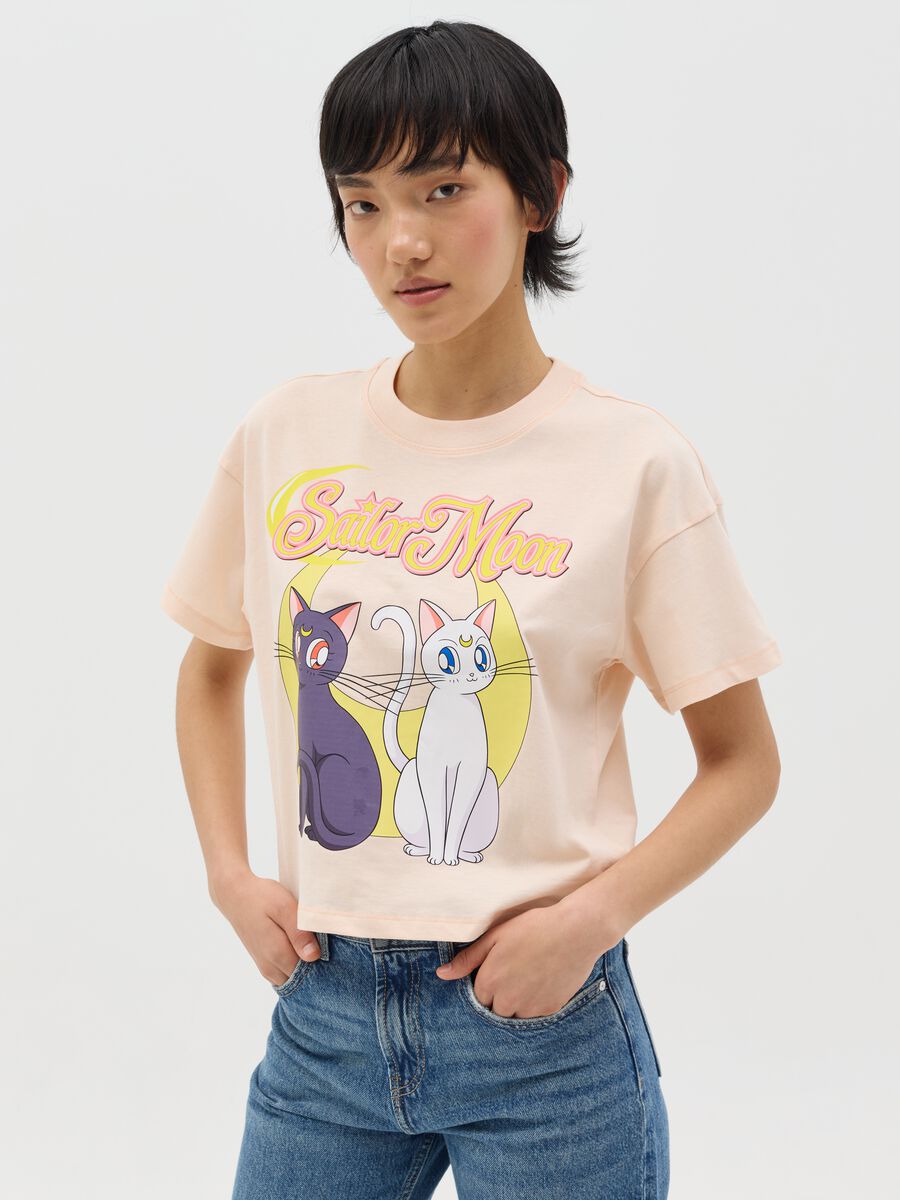 Short-sleeved T-shirt with Sailor Moon print_0