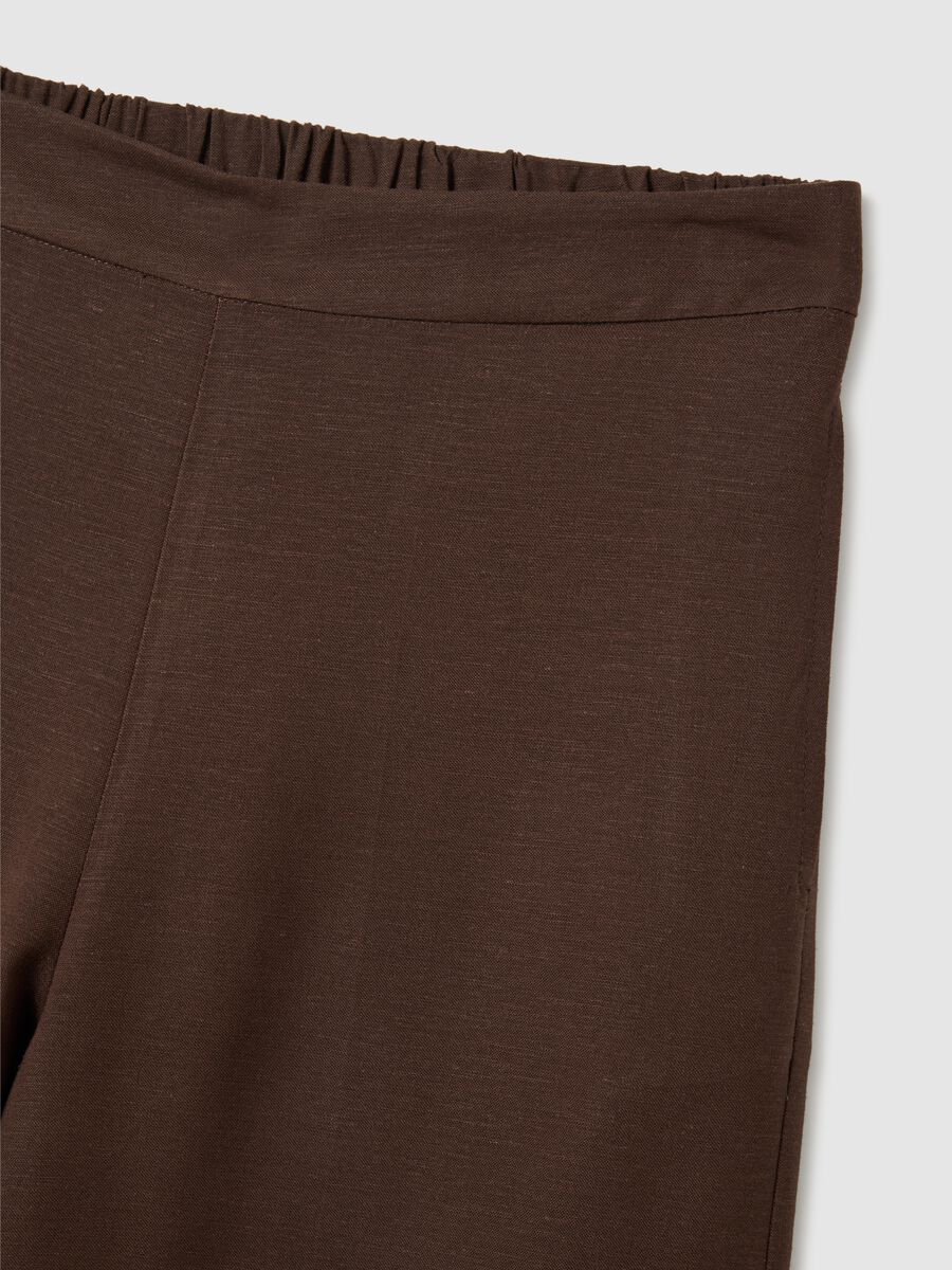 Women's Brown Viscose Blend Culotte Trousers_1