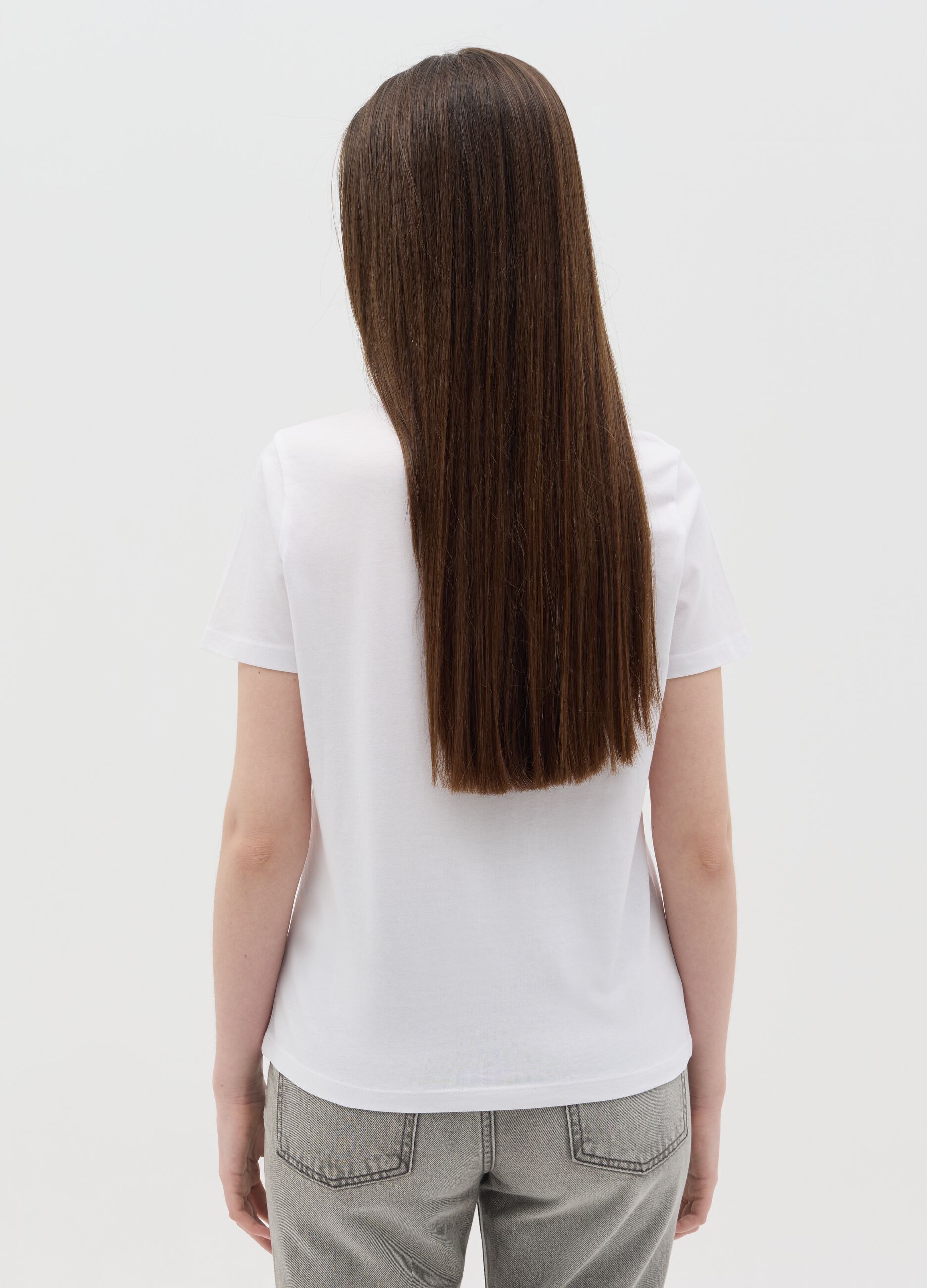 White T-shirt with red fruit print