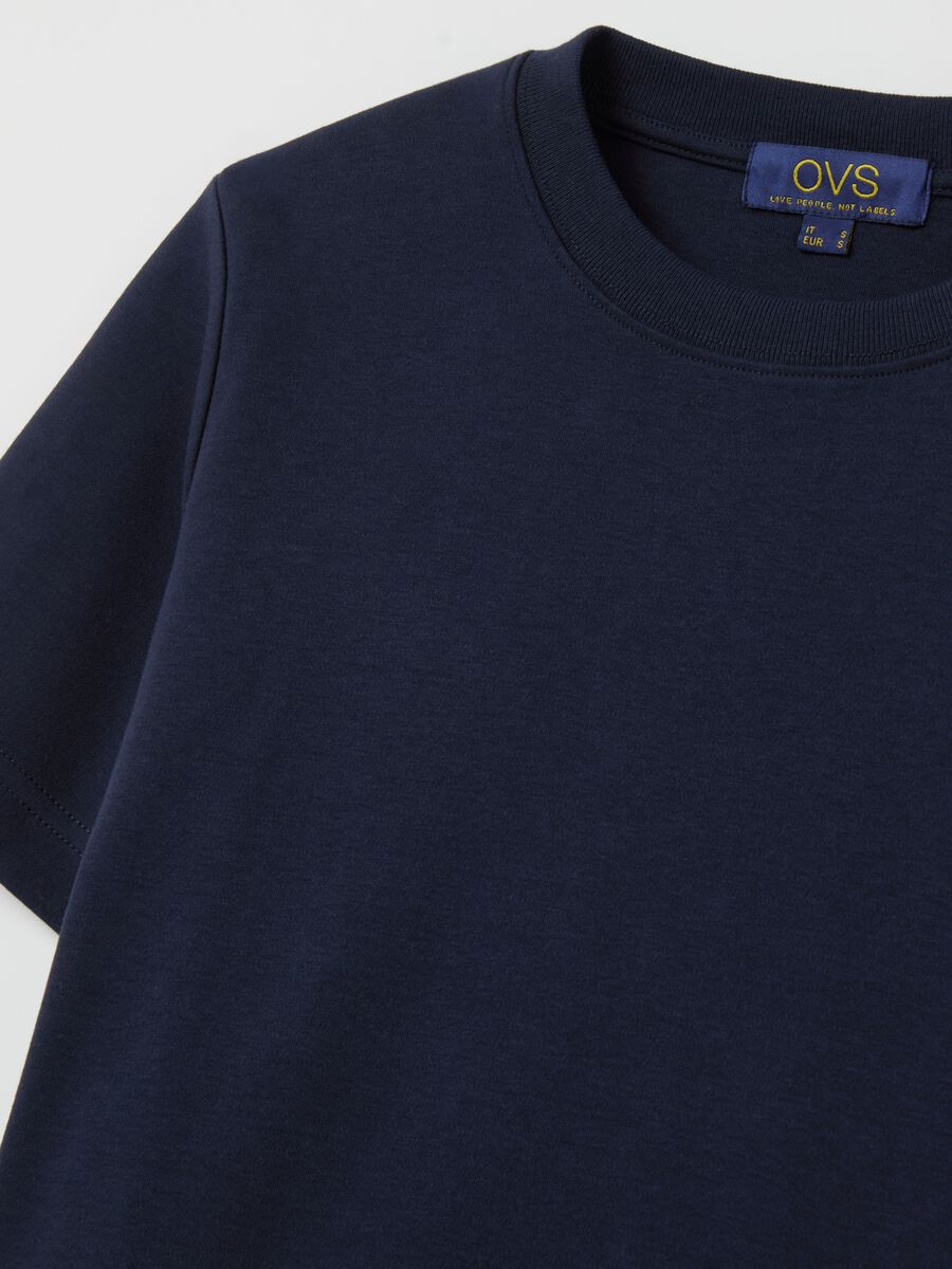 Solid colour T-shirt with round neck_5