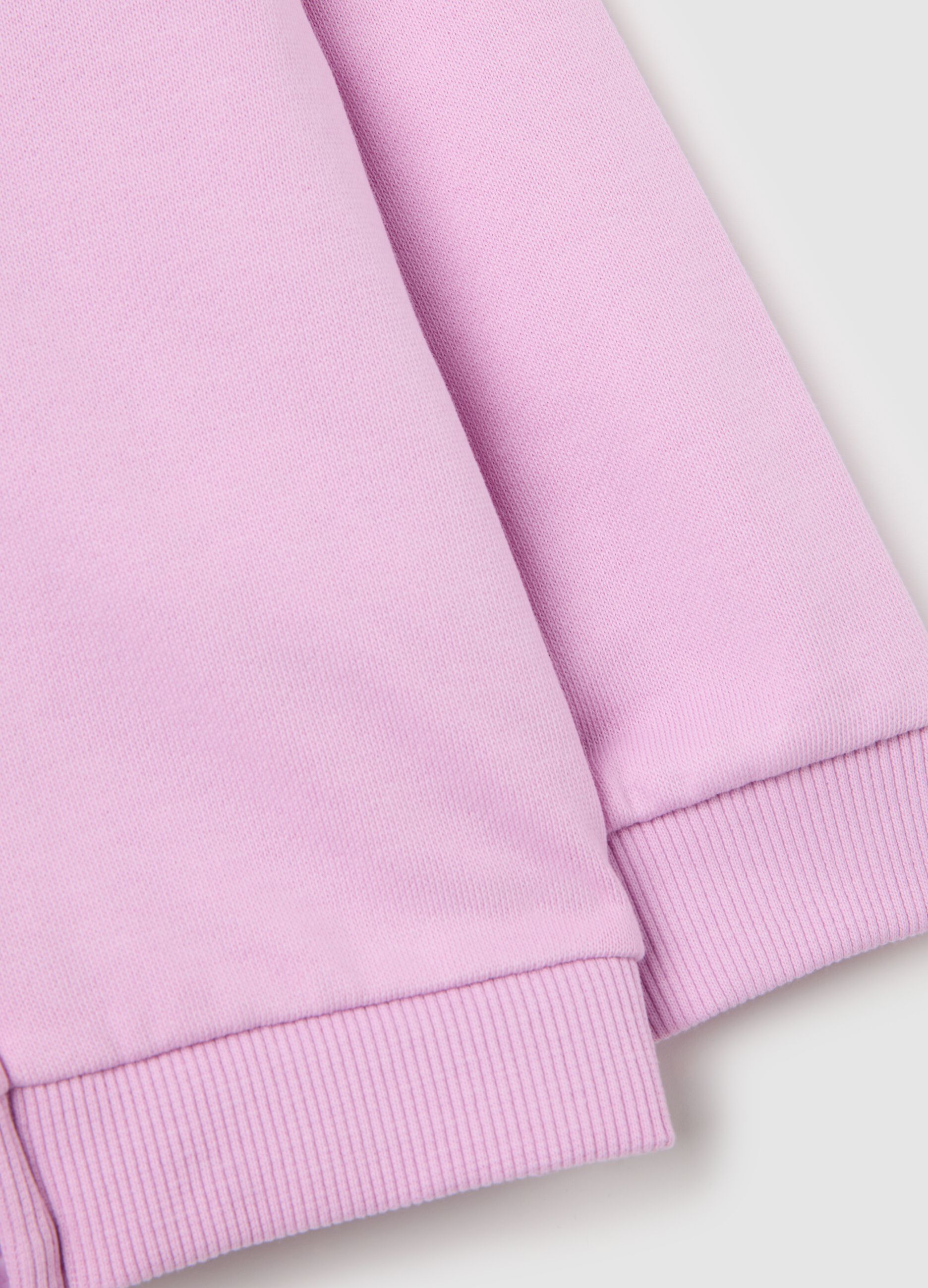 Felpa da neonata in puro cotone rosa regular fit
