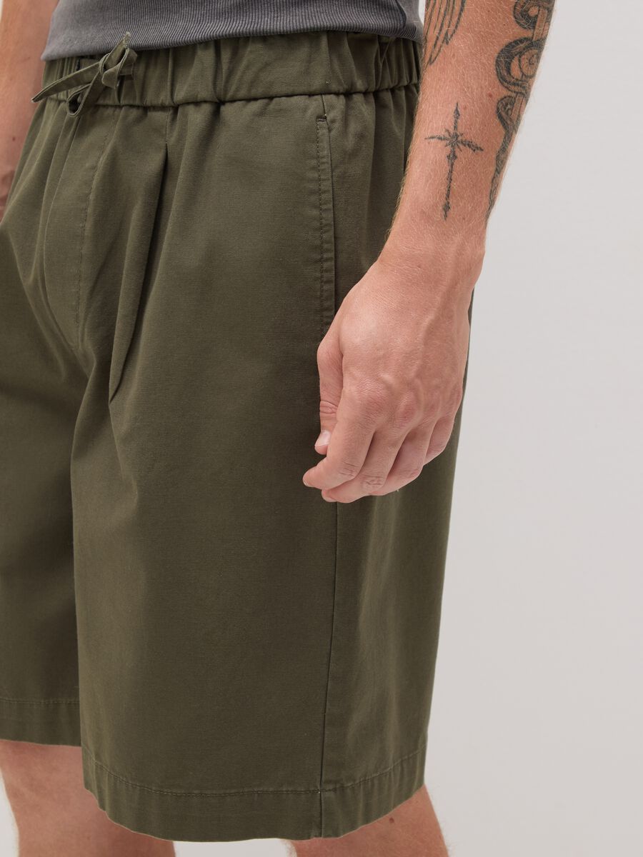 Men's Green Baggy Pure Cotton Shorts_3
