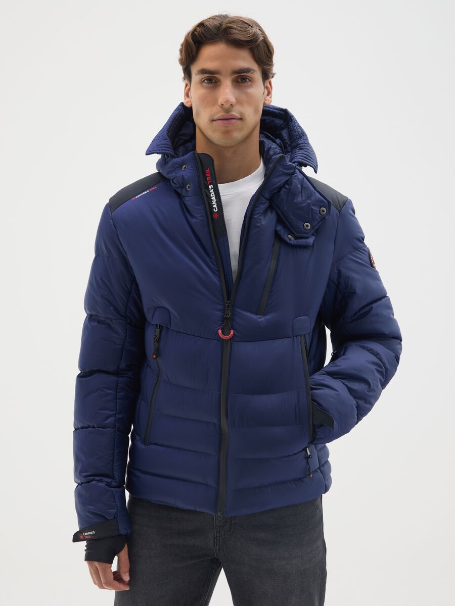 Blue padded jacket regular fit_0
