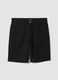 Blue pure cotton regular-fit five-pocket Bermuda shorts_4