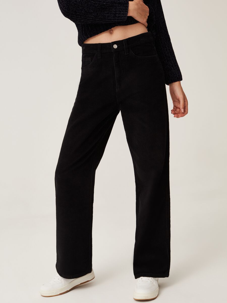 Pantaloni wide leg in corduroy Baby Angel_1