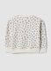 White crew-neck sweatshirt in pure cotton with animal print_1