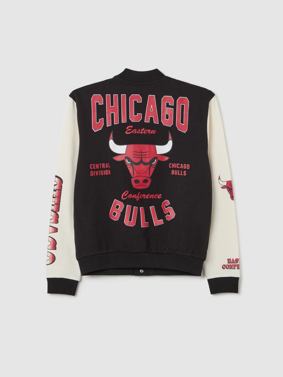 Varsity bomber jacket with patches and NBA Chicago Bulls_4