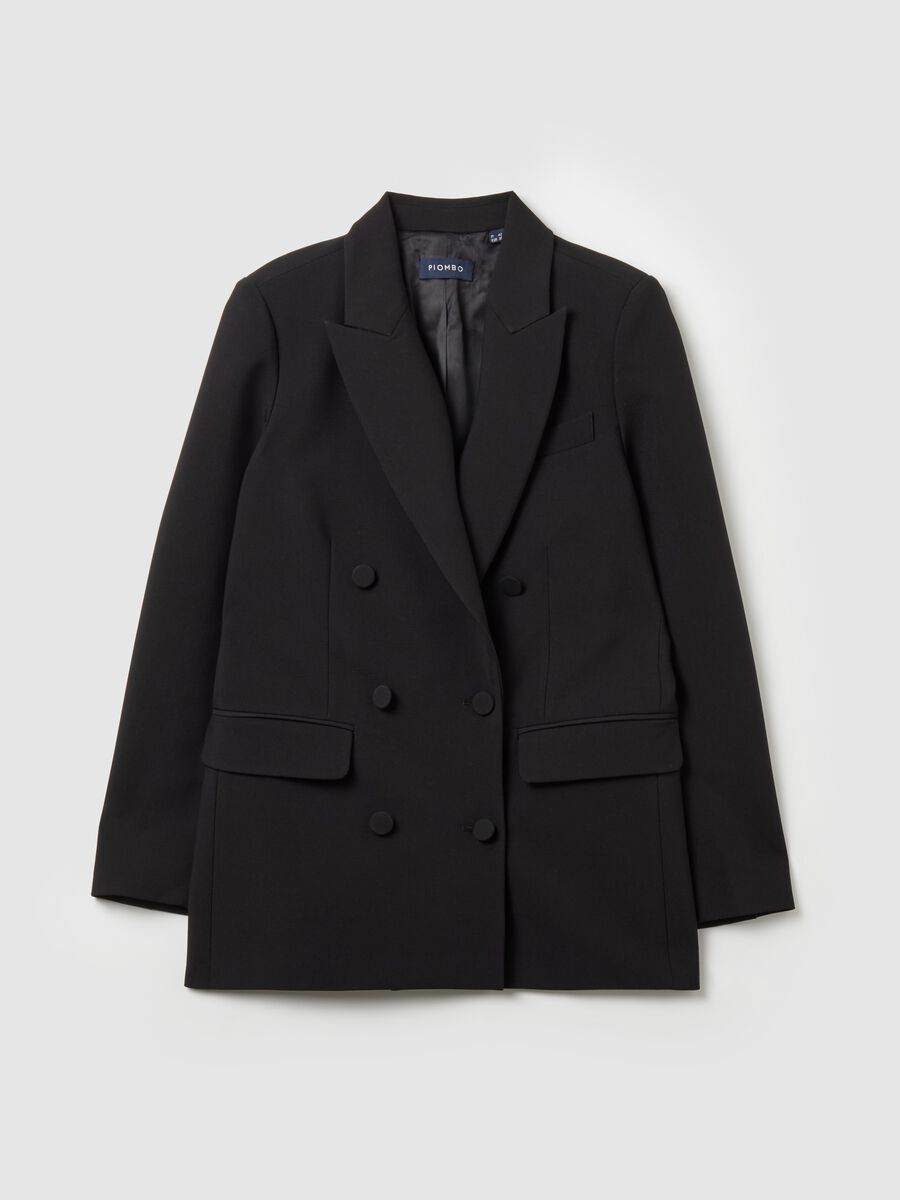 Solid colour double-breasted blazer_4