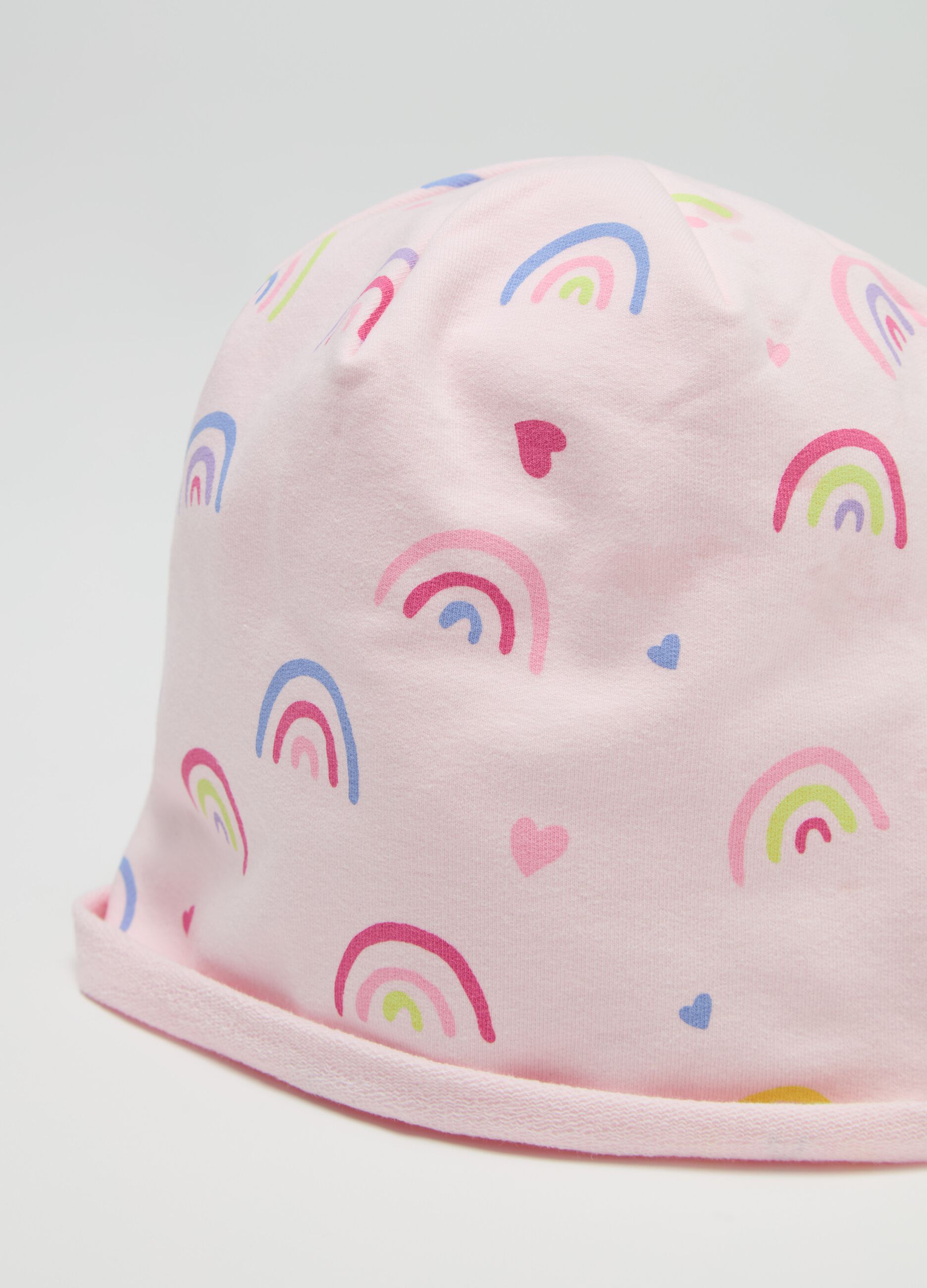 Printed jersey beanie hat
