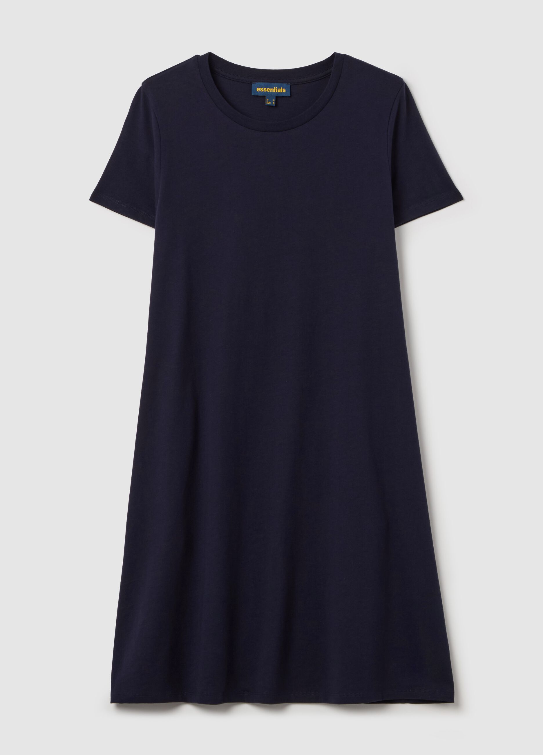 Vestito Essentials corto blu notte in cotone