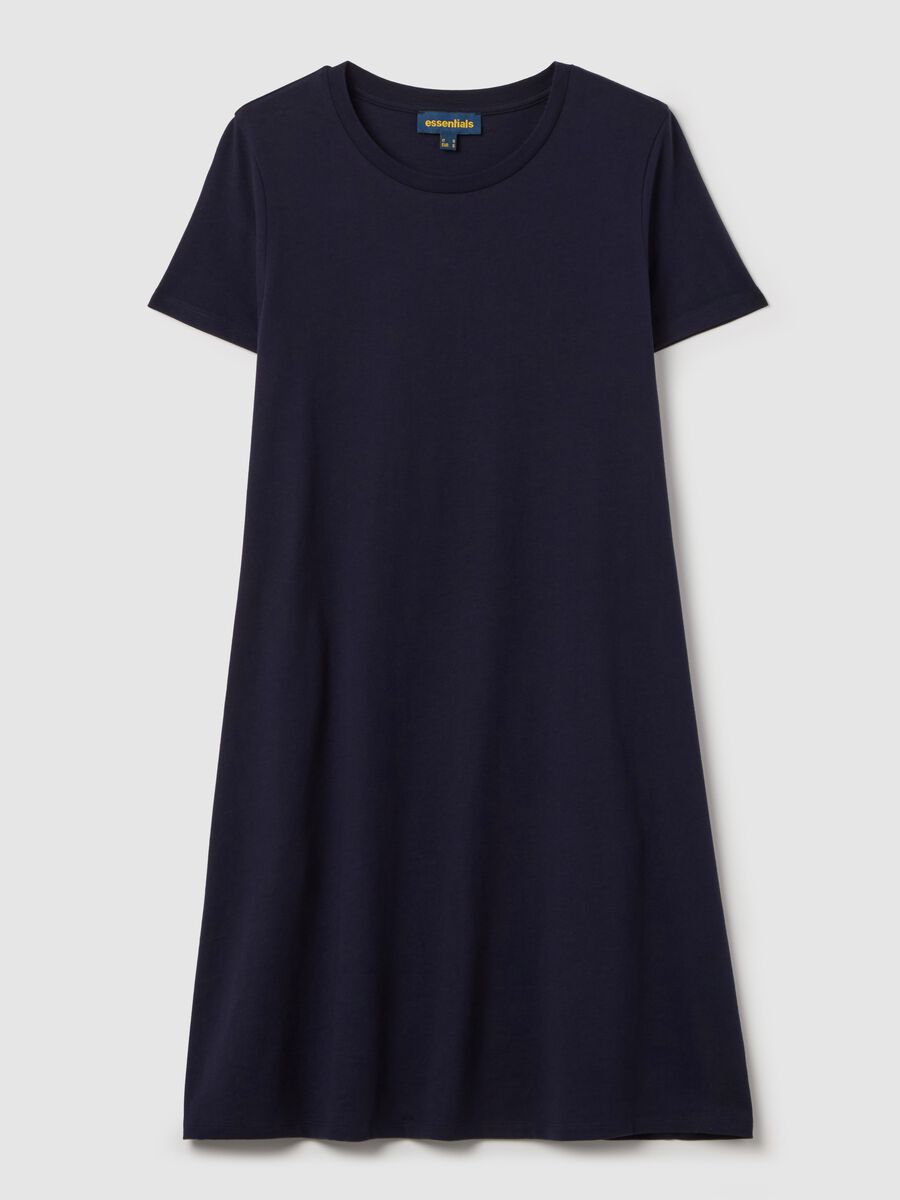 Essentials short navy blue dress in cotton_4