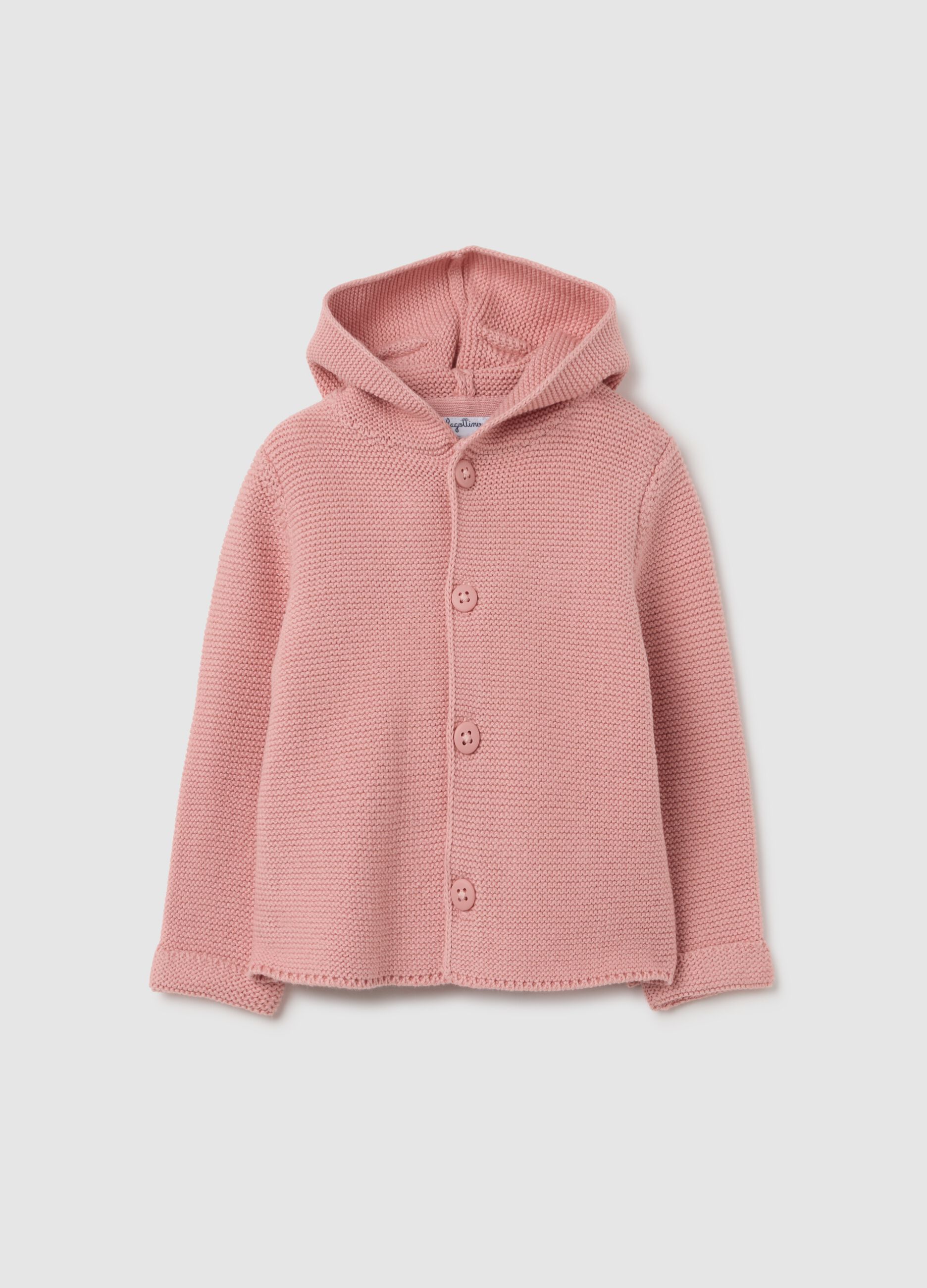 Baby pink cotton cardigan regular fit
