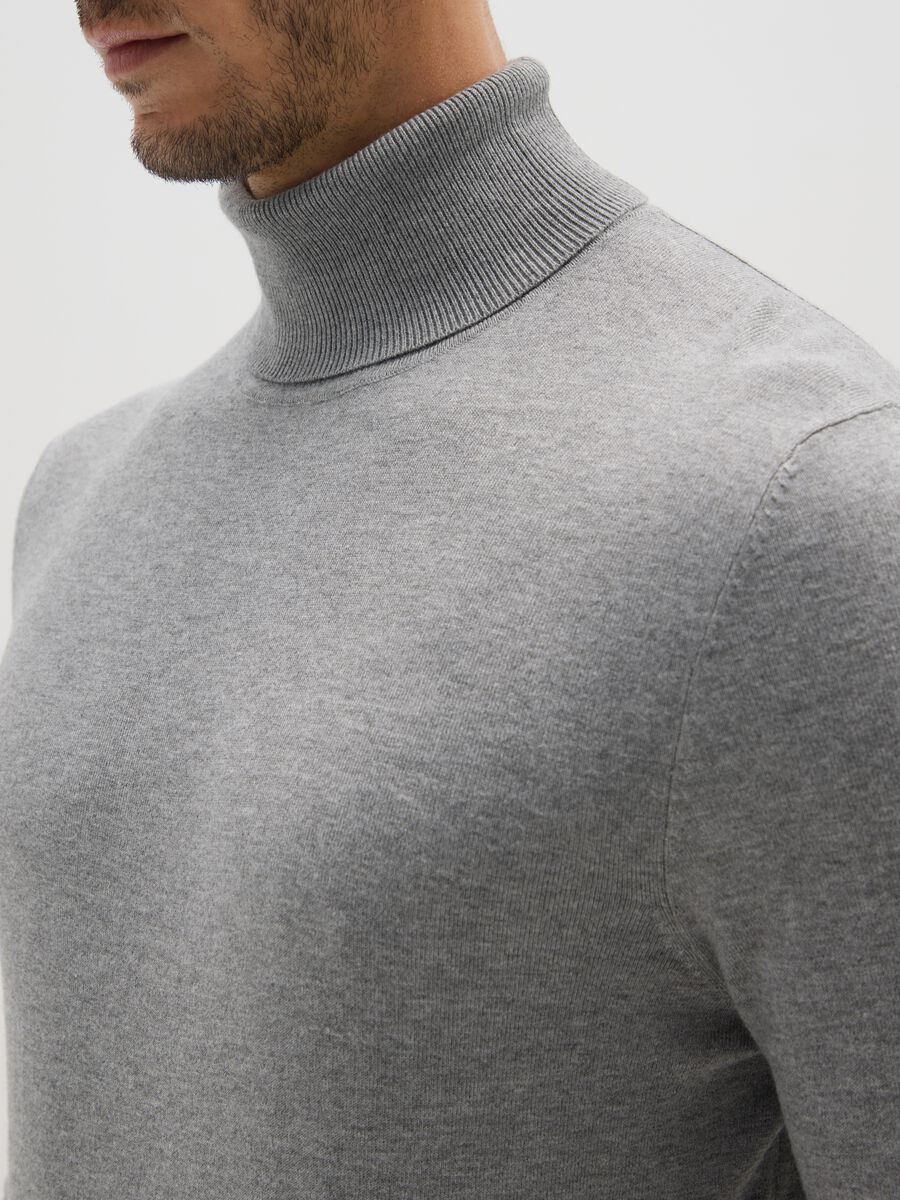 Grey regular fit turtleneck_3