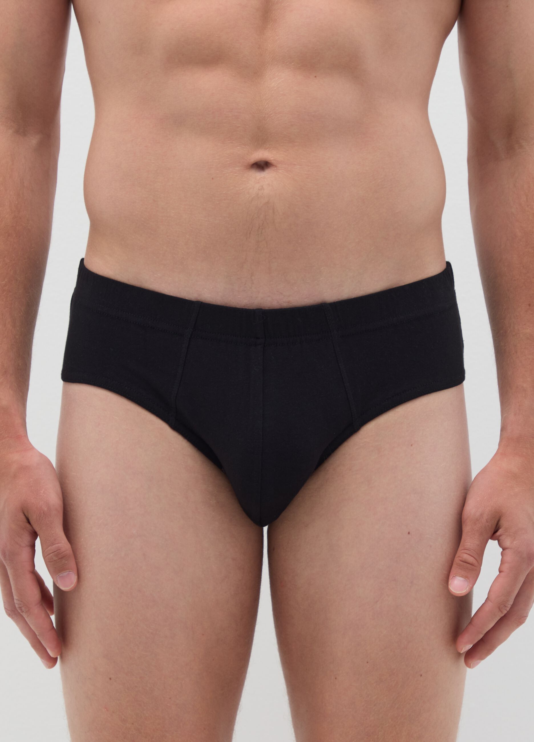 Set of black cotton regular fit tripack briefs