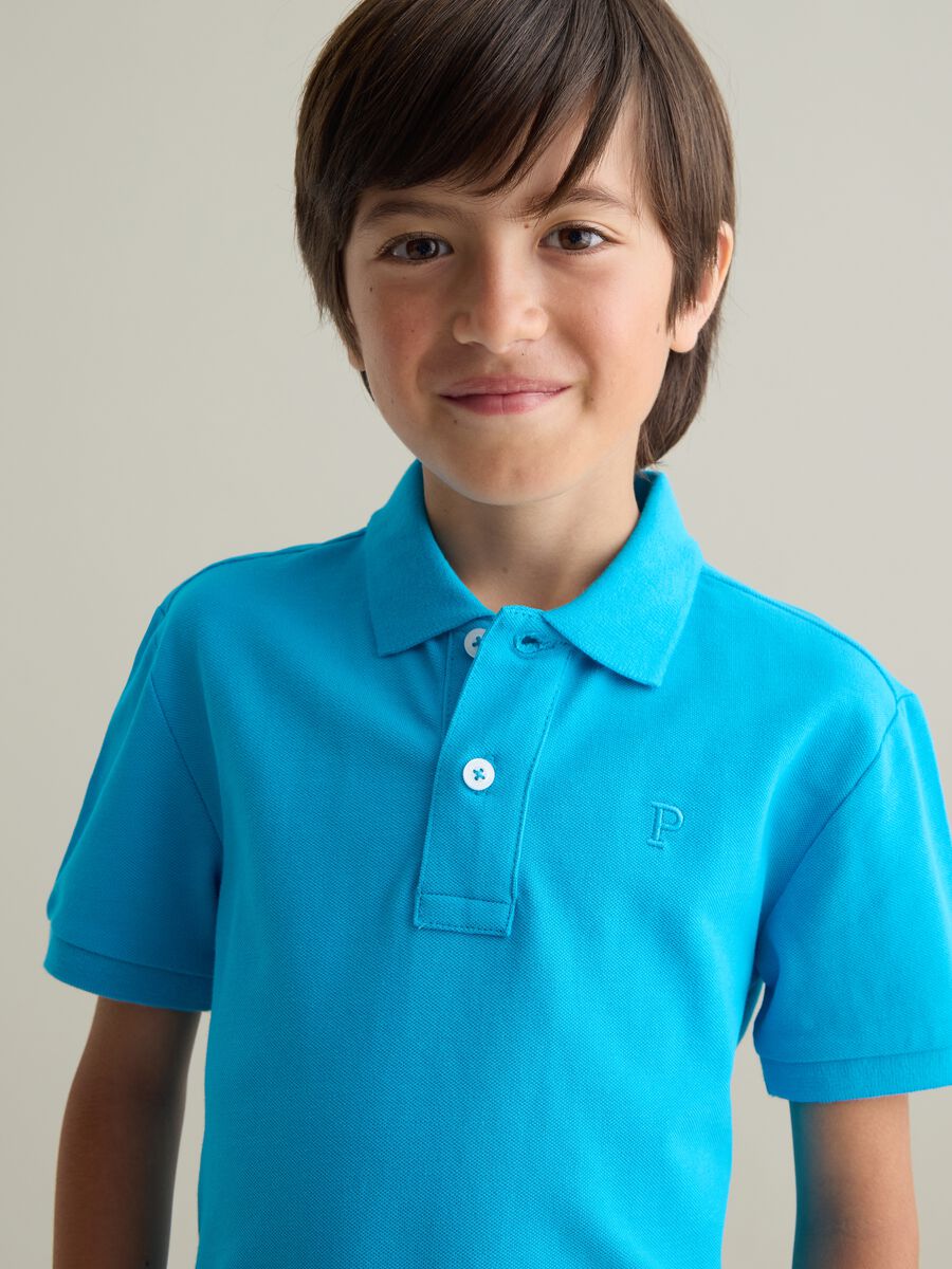 Light Blue Short Sleeve Cotton Polo_3