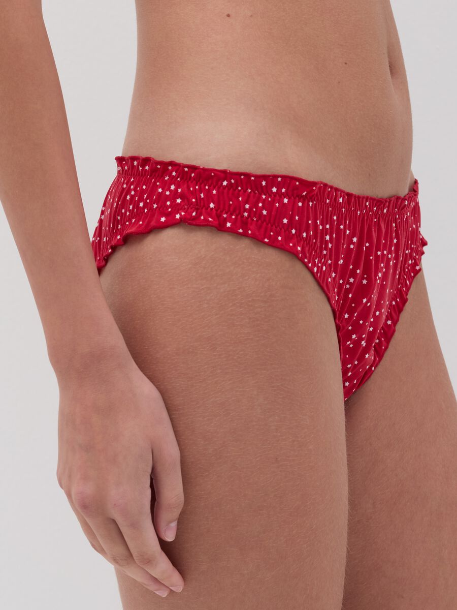 Gathered briefs in mesh with small stars print_2