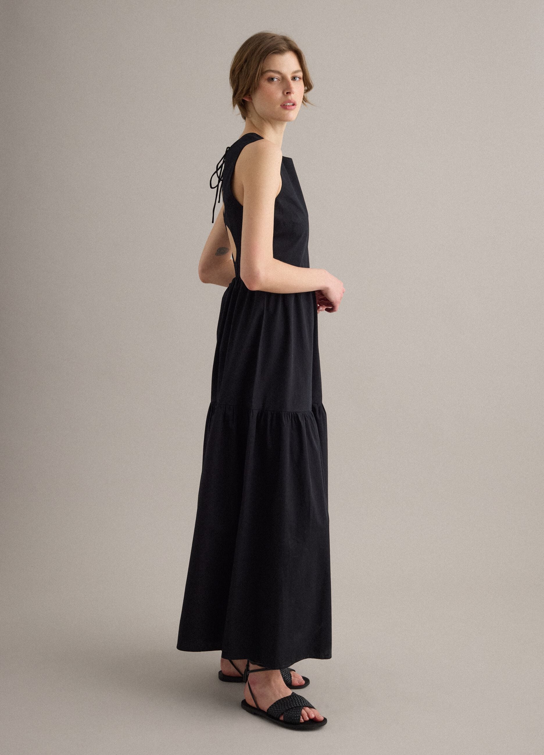 Black pure cotton maxi dress