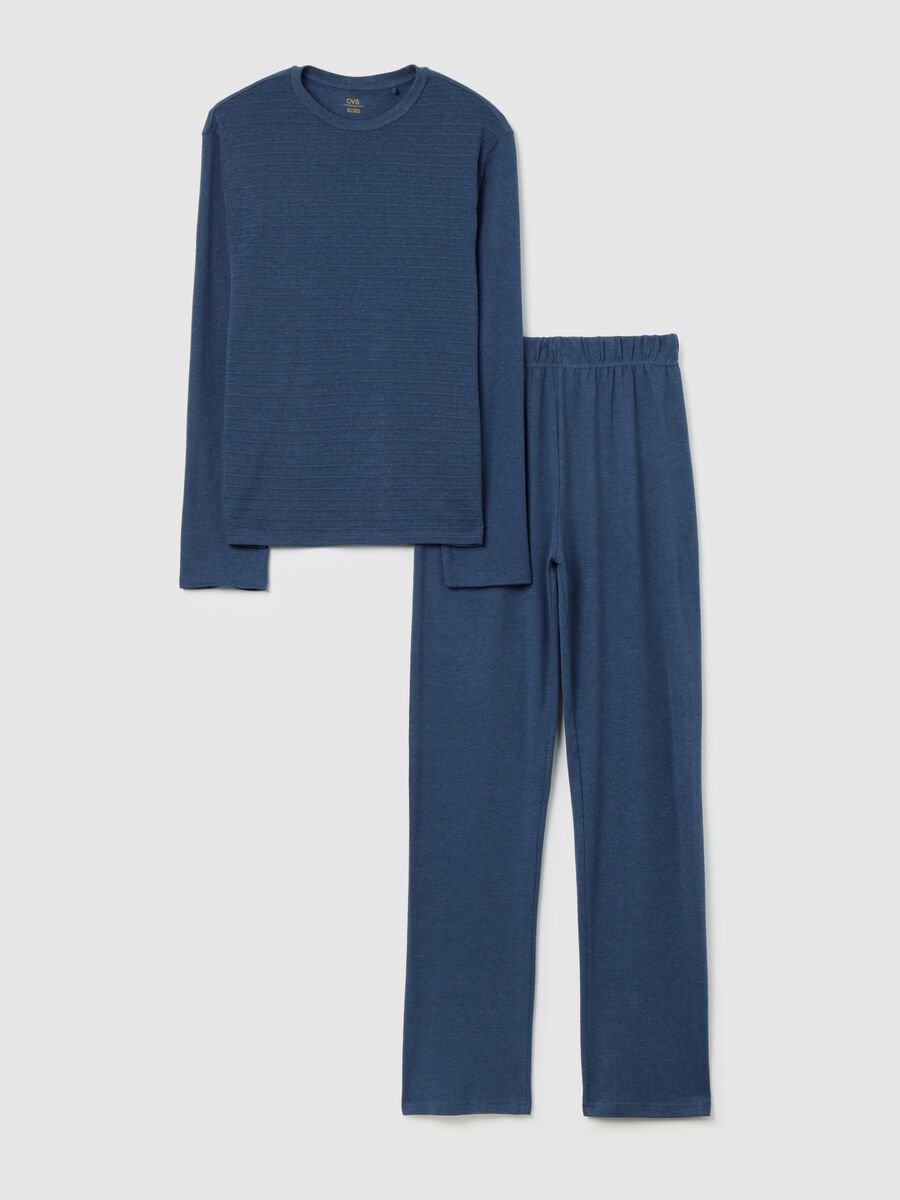 Men's Blue Cotton Pyjamas_0