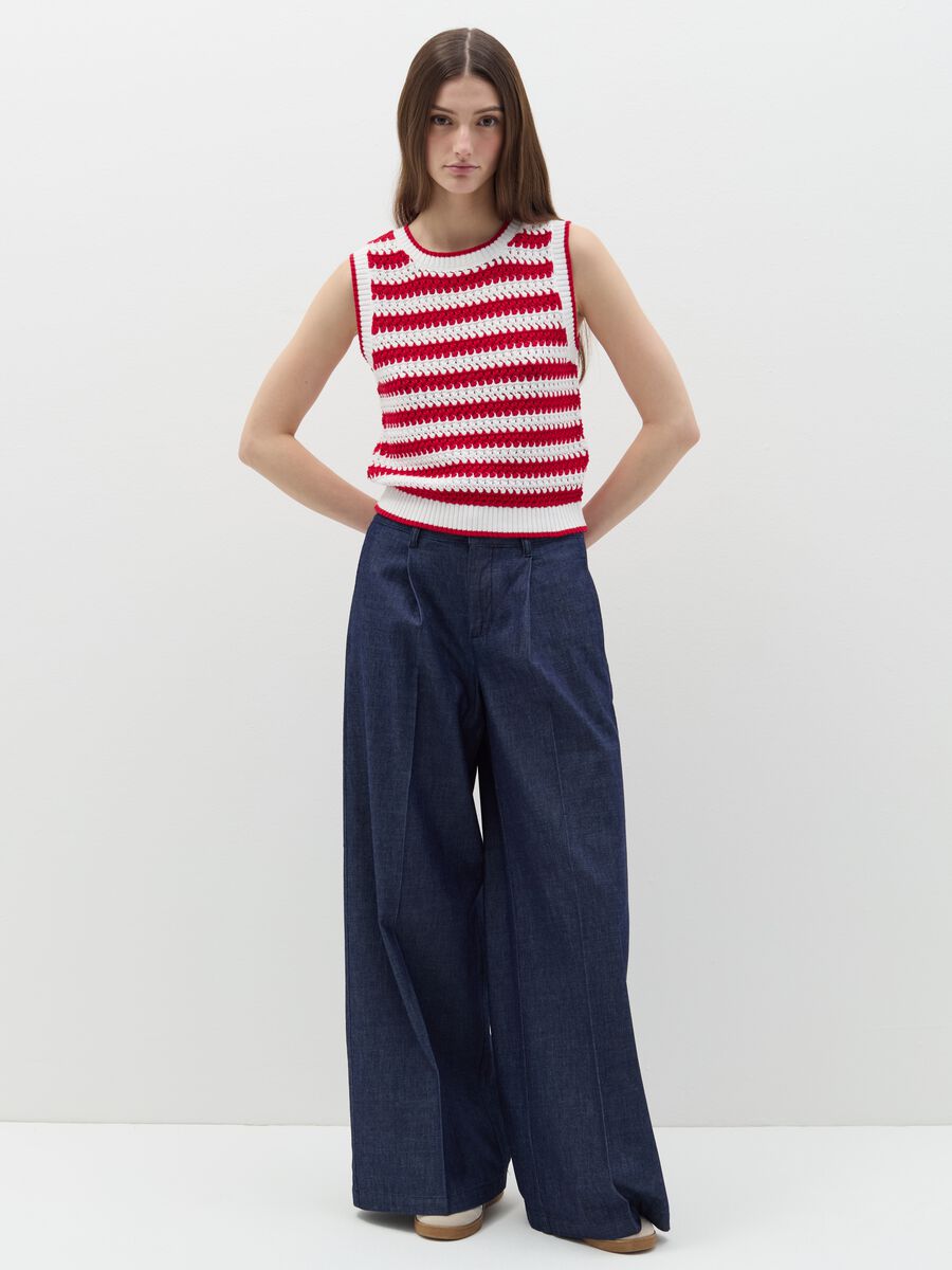 Striped crochet tank top_1