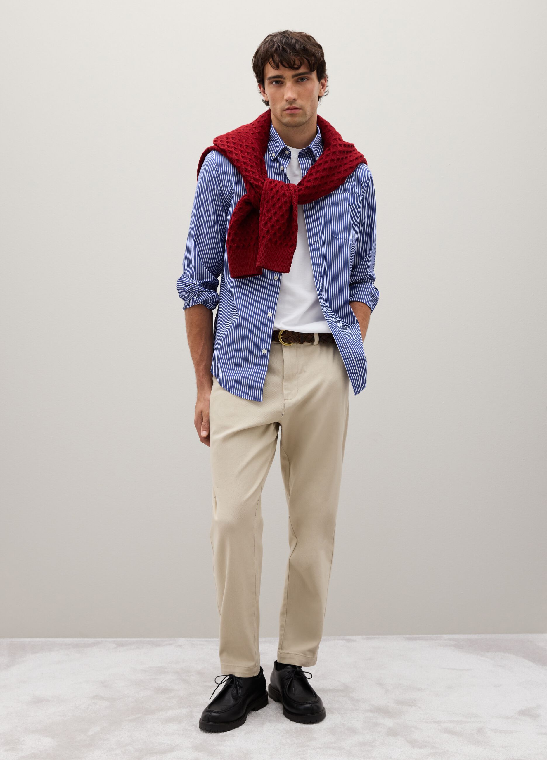 Multicoloured pure cotton regular fit shirt