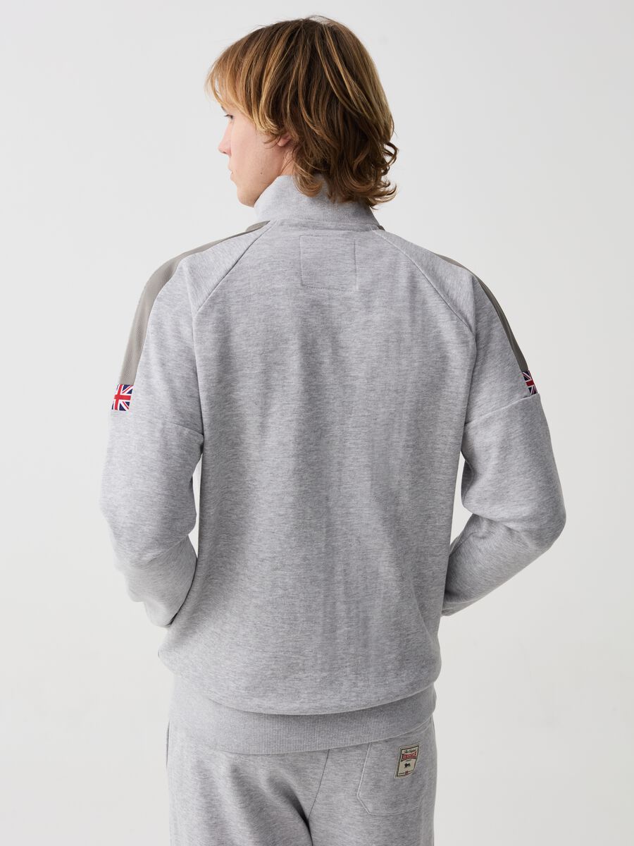 Full-zip fleece sweatshirt with logo embroidery_1