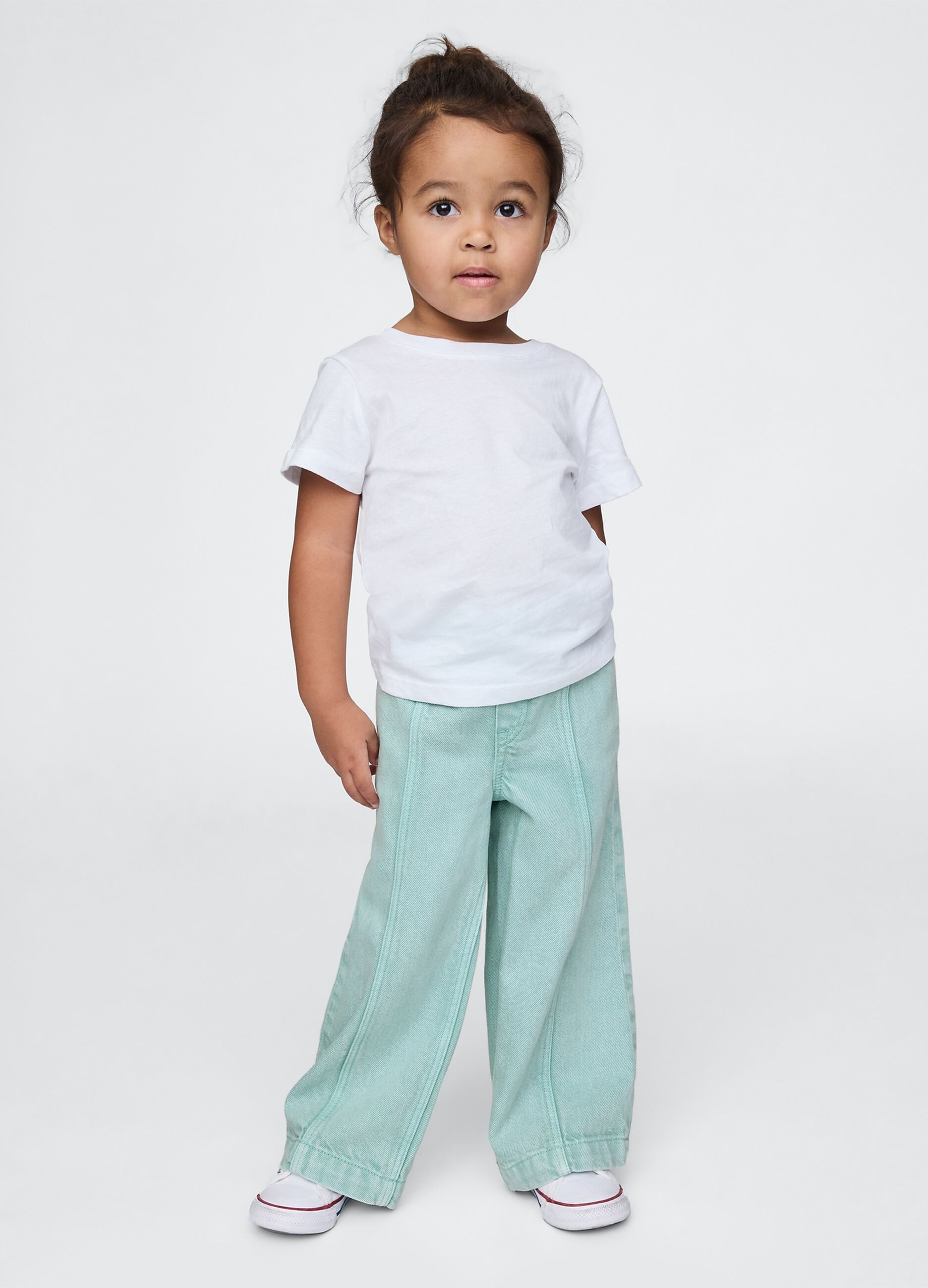 Pantaloni wide leg in denim