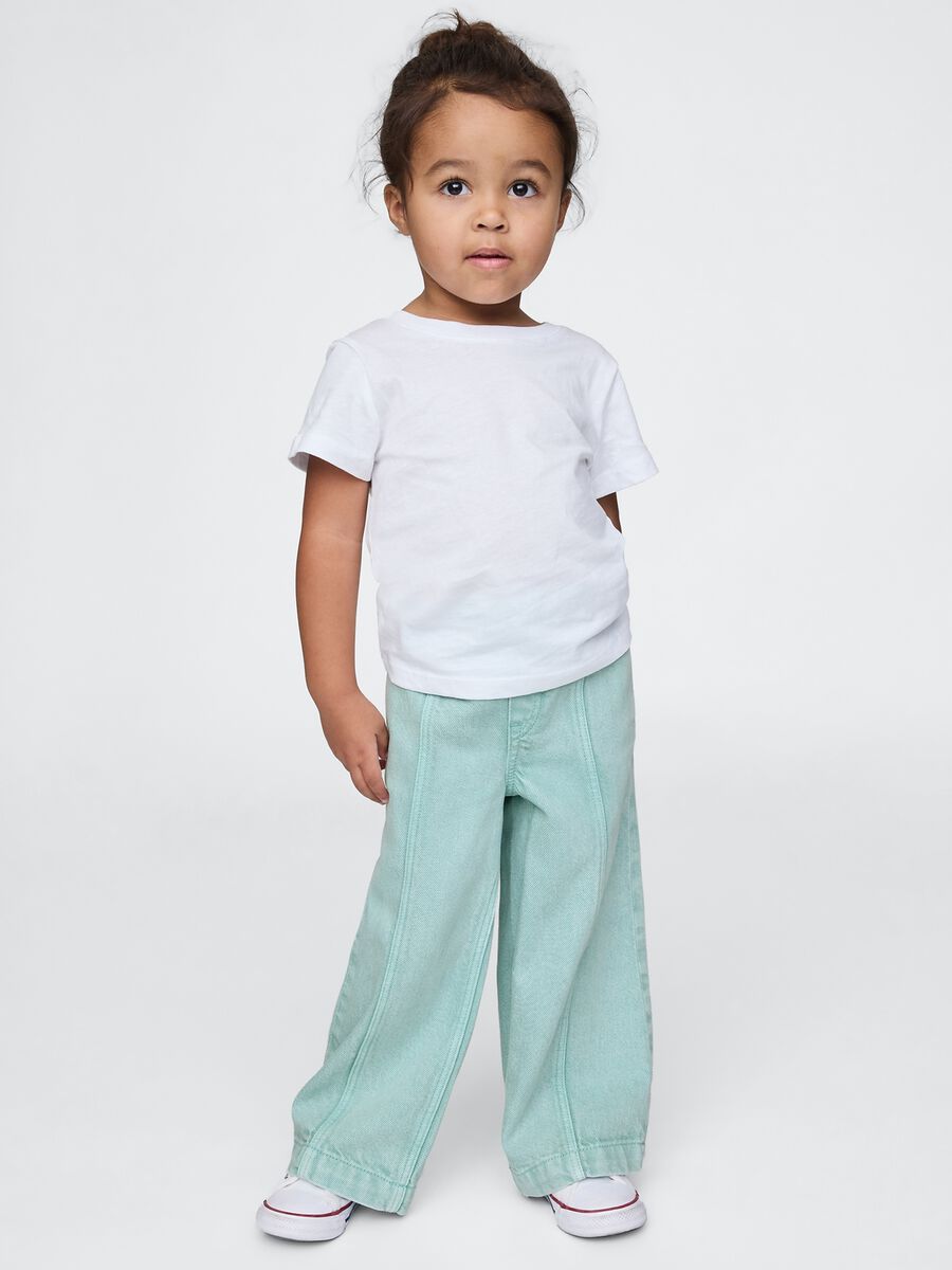 Pantaloni wide leg in denim_0