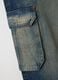 Baggy denim jeans in pure blue cotton with cargo pockets_5