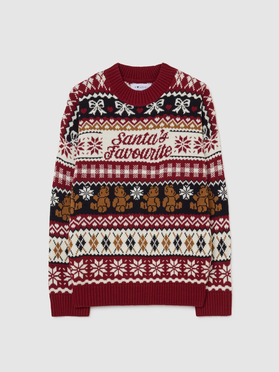 Multicolour Christmas jumper with oversized fit and crew neck_4