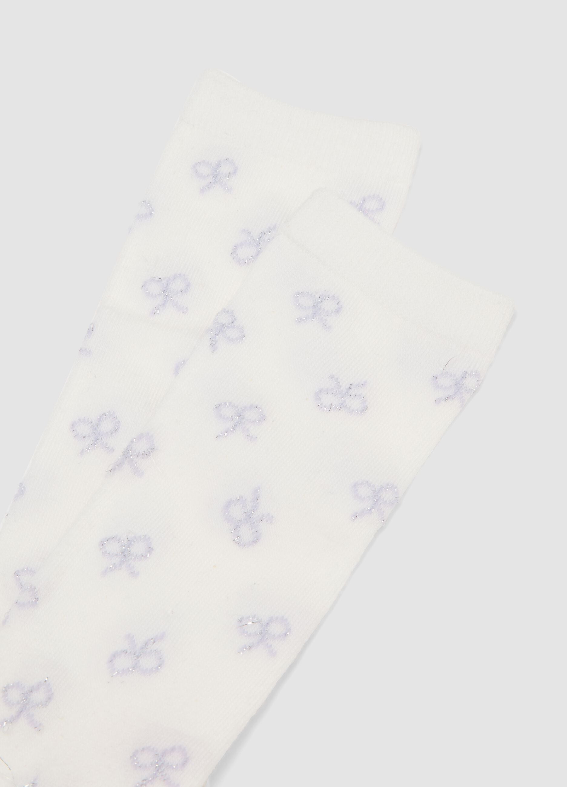 2-pack of multicolour long socks in stretch organic cotton