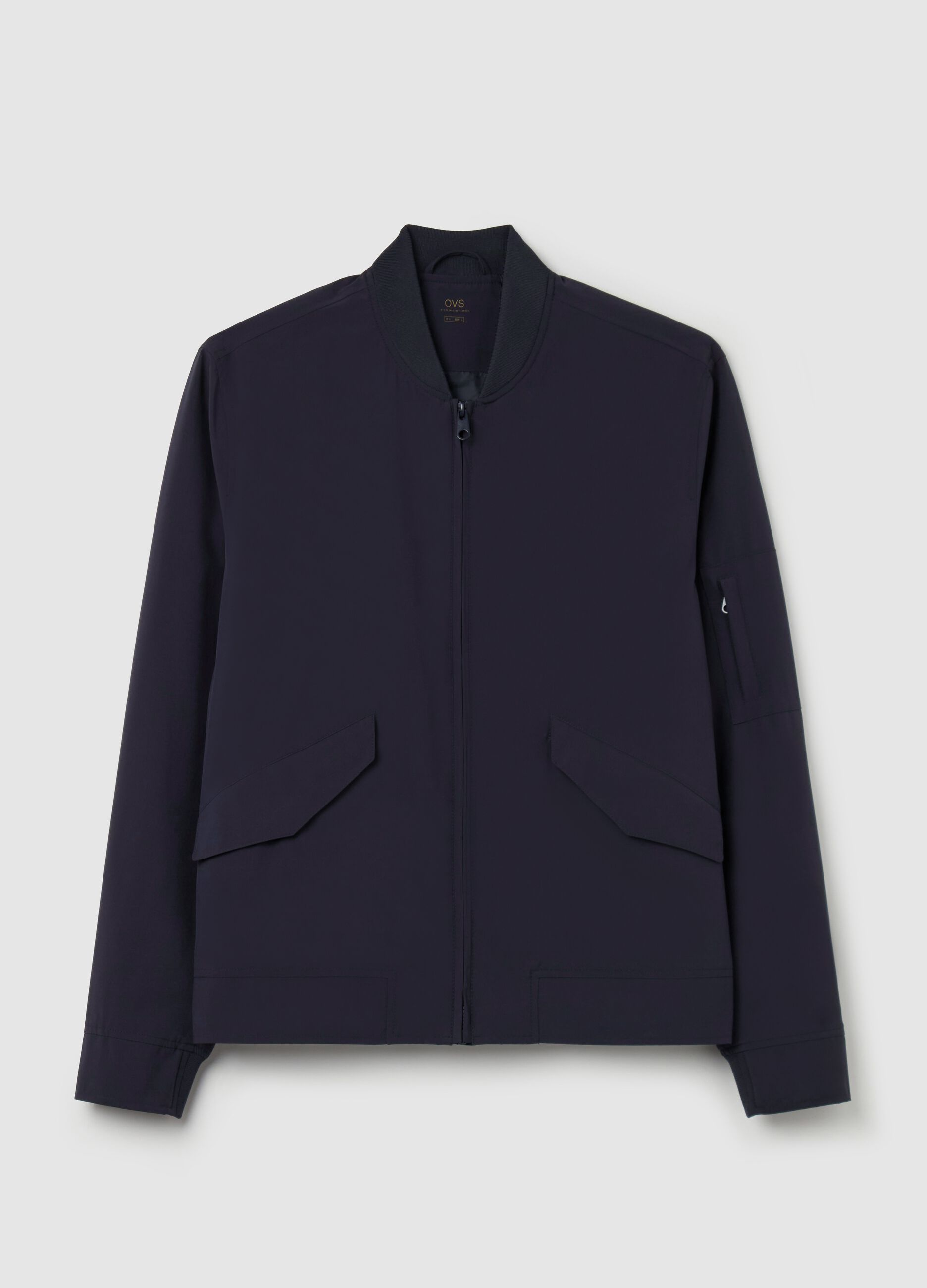 Lightweight full-zip bomber jacket