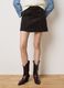 Regular fit black corduroy mini skirt_1