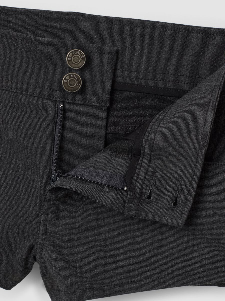 Shorts grigi in viscosa elasticizzato skinny fit_6