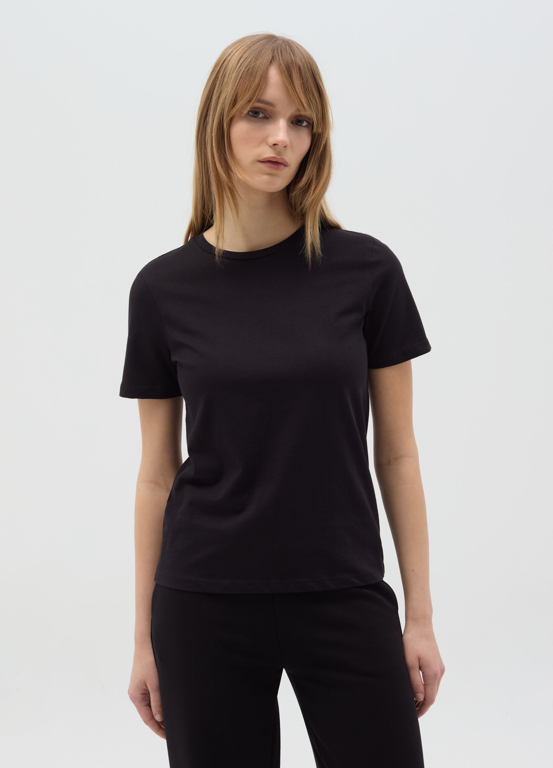 Organic cotton T-shirt with round neck