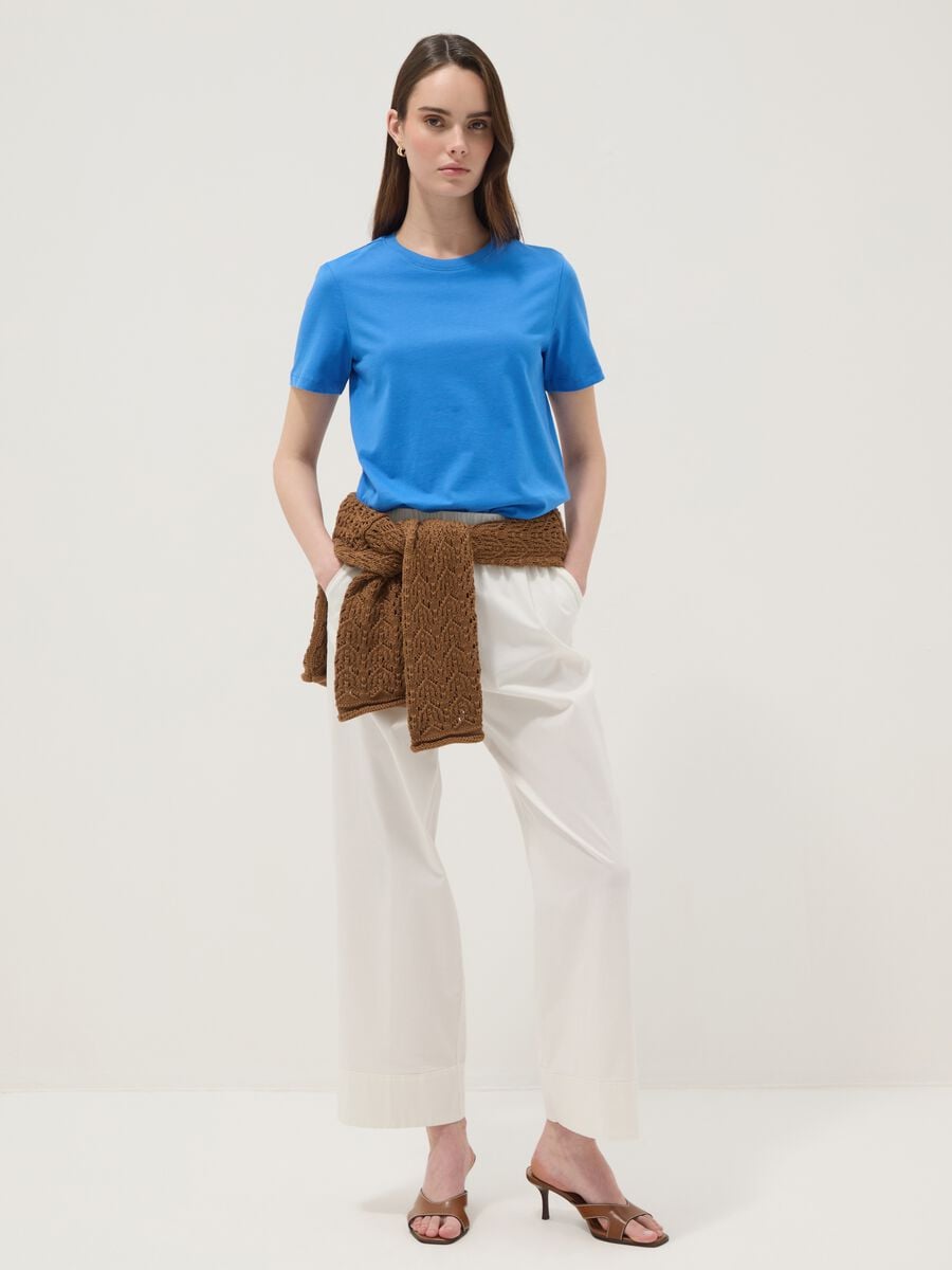 Blue short-sleeve organic cotton T-shirt_1