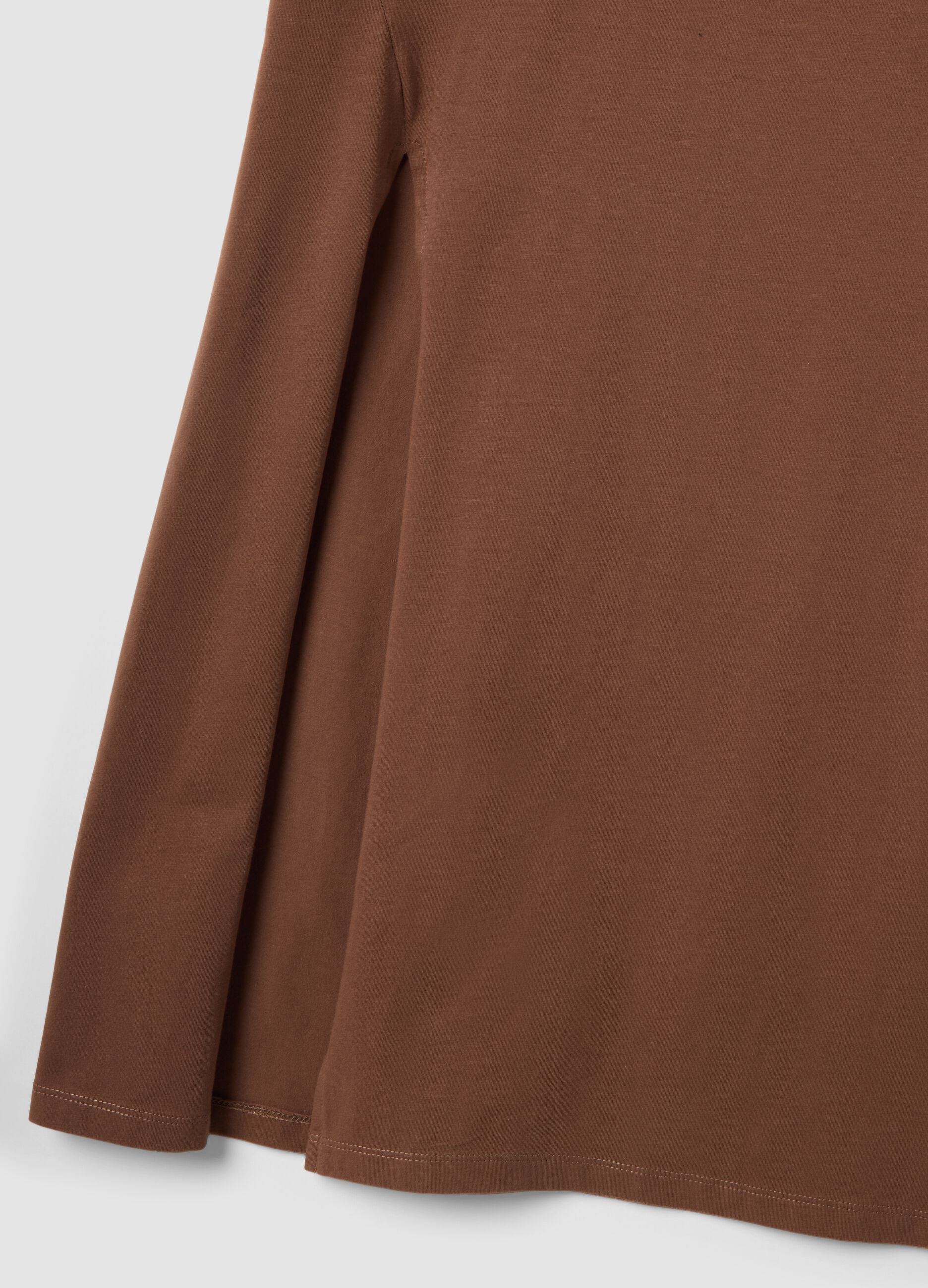 Abito midi marrone in cotone elasticizzato