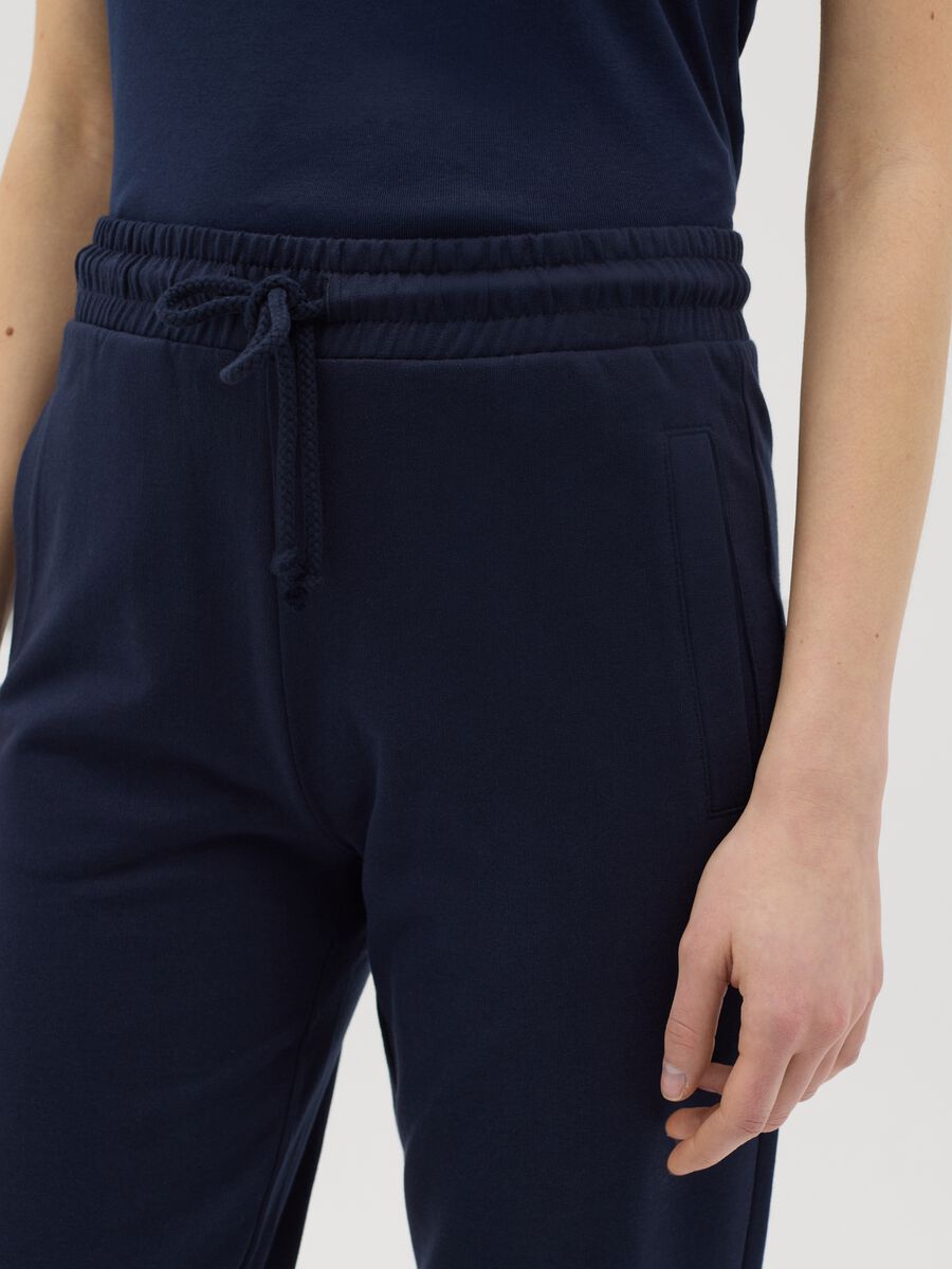 Black French terry joggers with drawstring_3