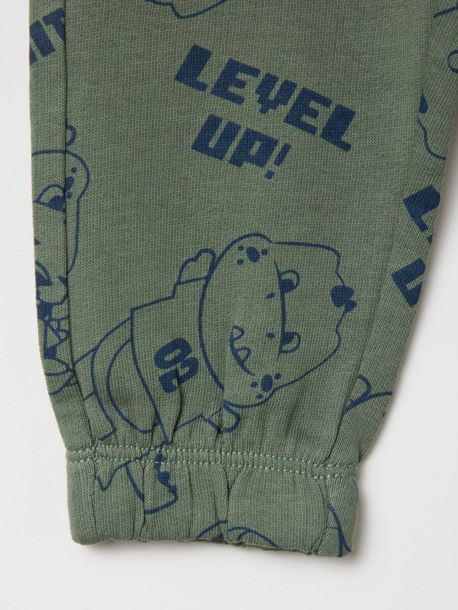 Two-pack fleece joggers with drawstring and print_3