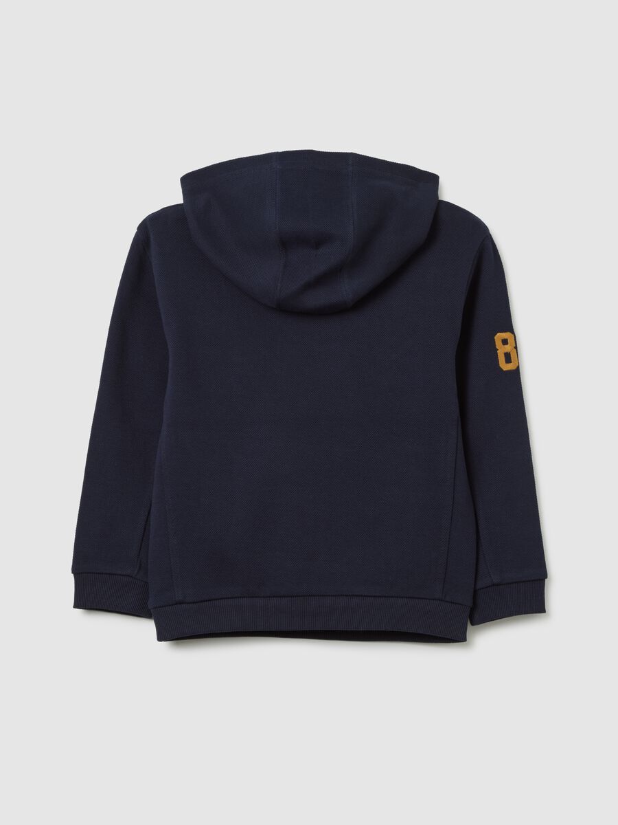 Kids' blue cotton blend hoodie regular fit_1