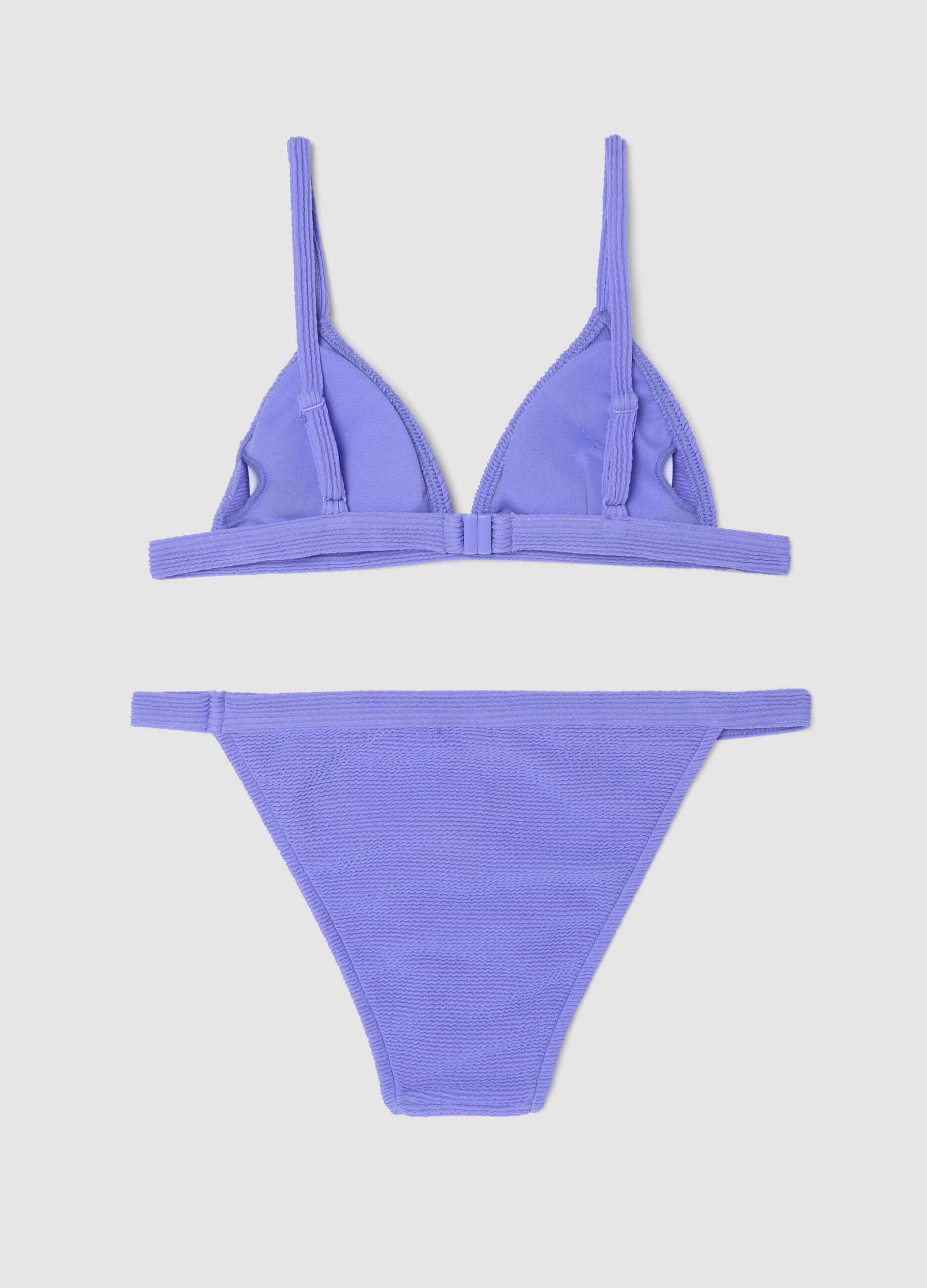 Purple stretch-fabric bikini
