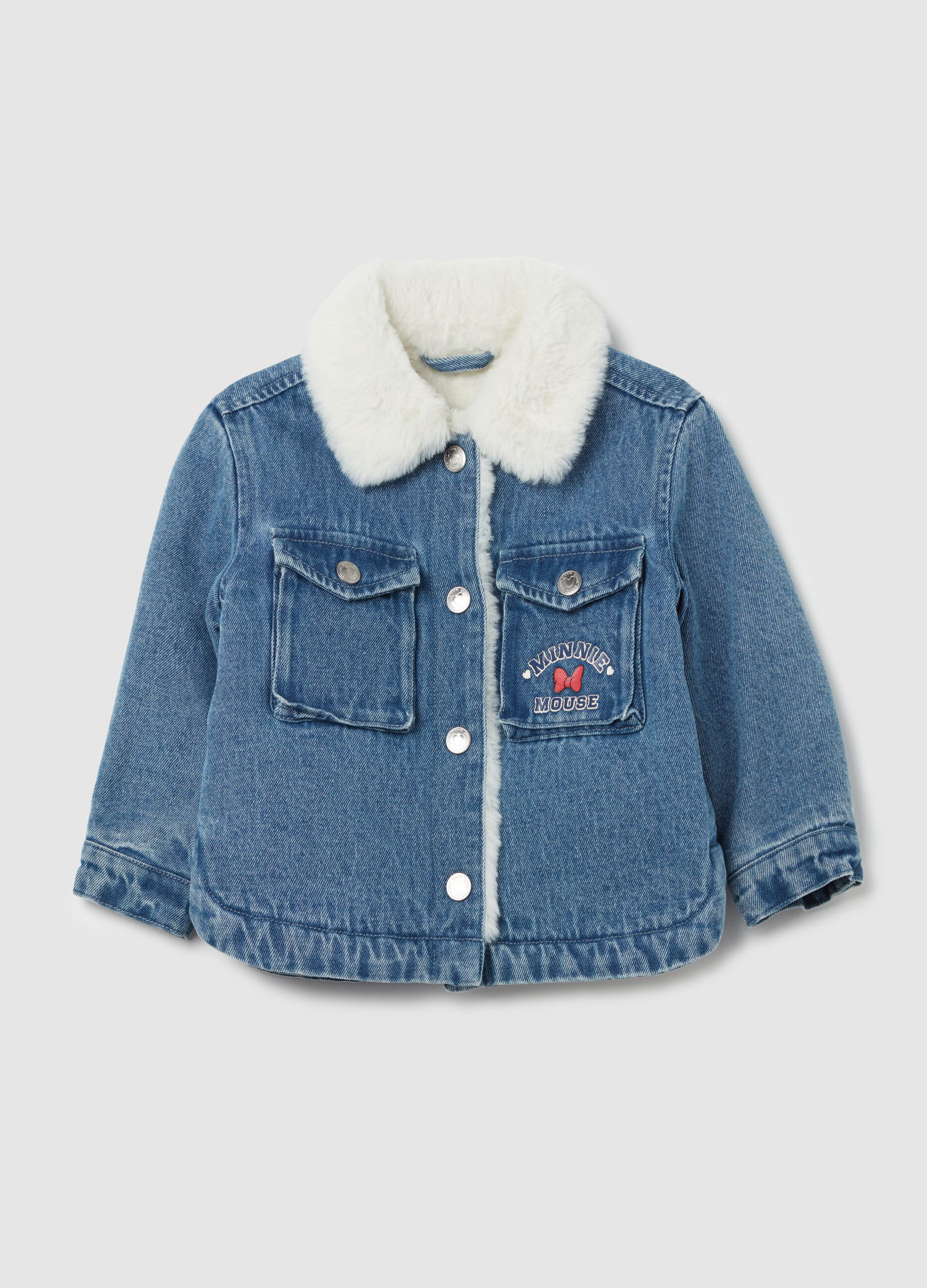 Minnie Mouse jacket in denim with faux fur