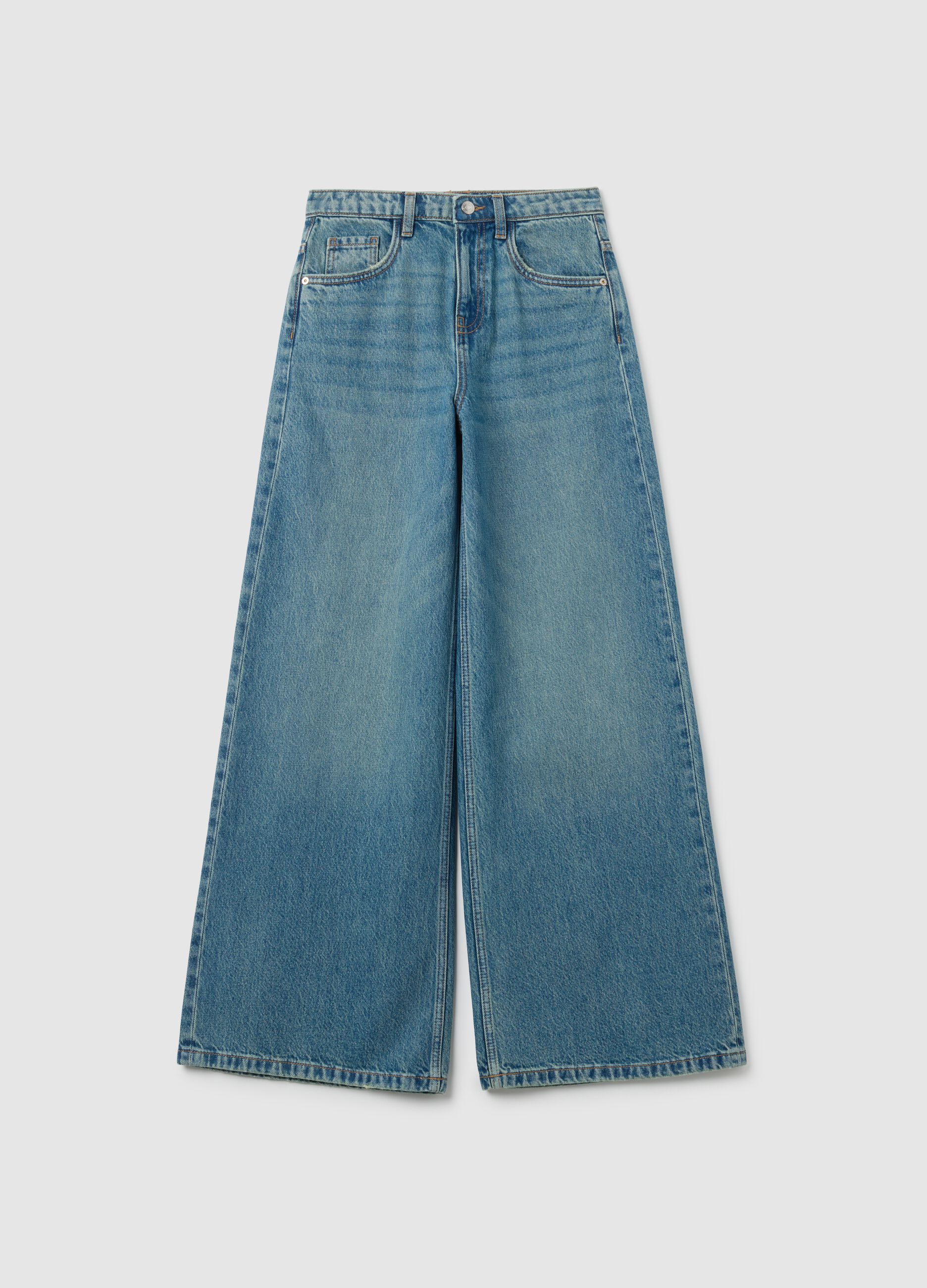 Wide Leg Denim Jeans