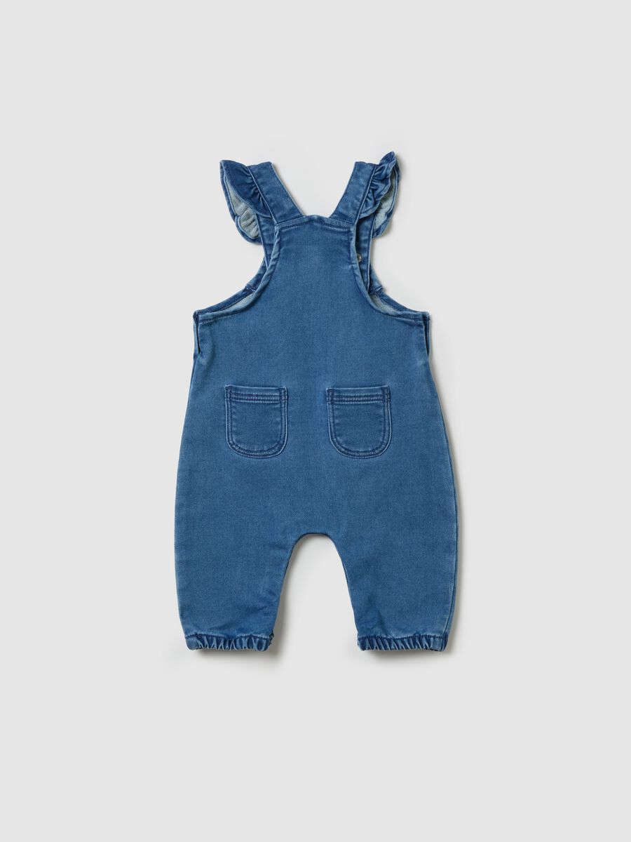 Denim dungarees with frills_1