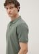 Green short-sleeved polo shirt in pure organic cotton_0