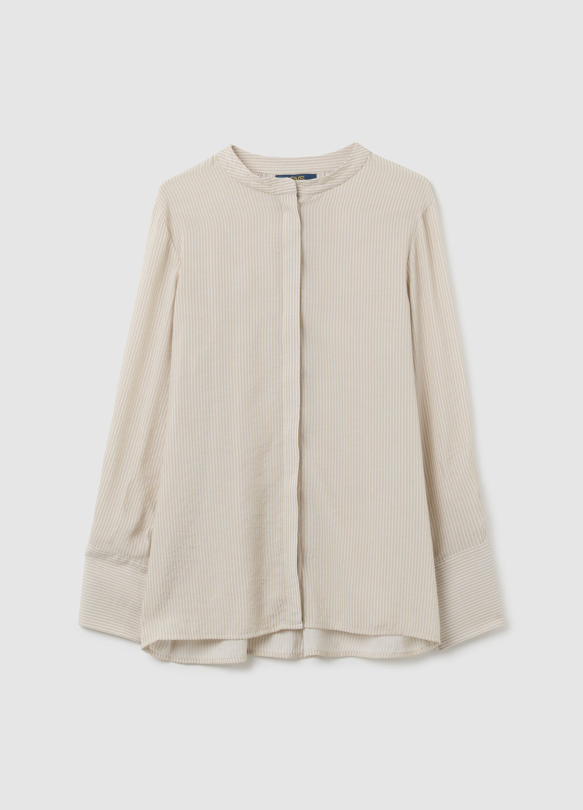 Multicolour regular fit viscose blend shirt